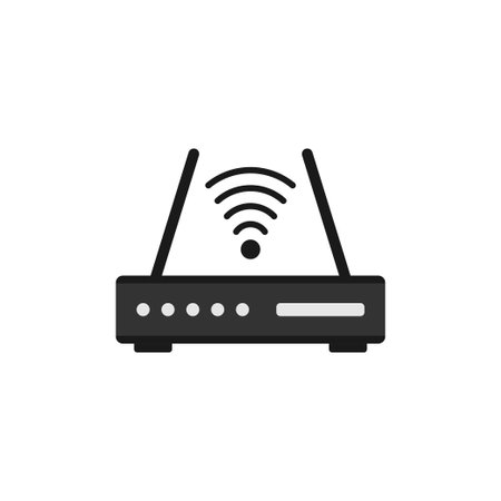 Wifi router icon design template vector isolatedのイラスト素材