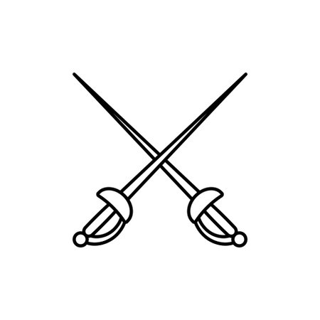Fencing sword icon design template vector isolatedのイラスト素材