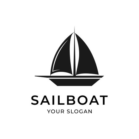 Sailboat logo design template vector isolated illustrationのイラスト素材