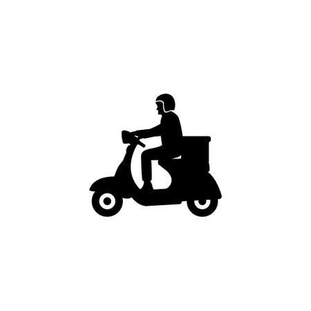 Delivery scooter icon design template vector isolated illustrationのイラスト素材