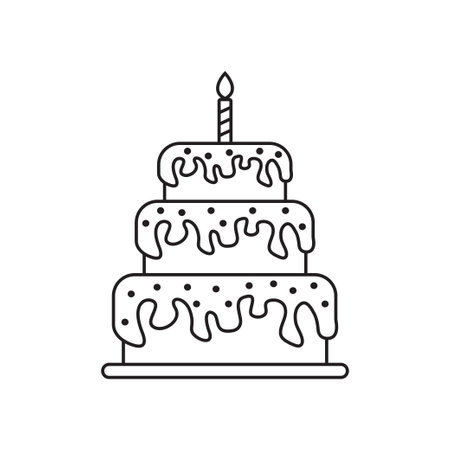 Birthday cake icon design template vector isolated illustration