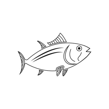 Tuna fish icon design template vector isolated illustrationのイラスト素材