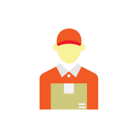 Delivery man icon design template vector isolated illustrationのイラスト素材