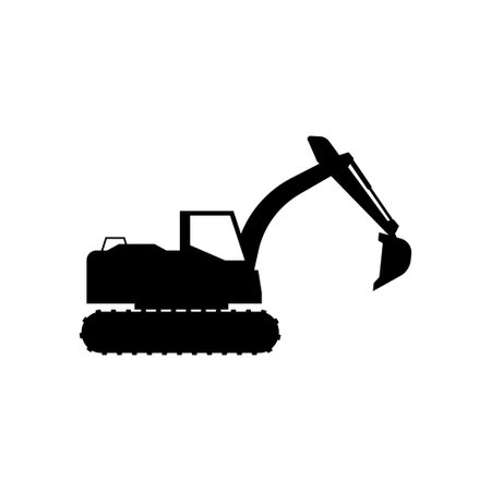 Excavator icon design template vector isolated illustrationのイラスト素材