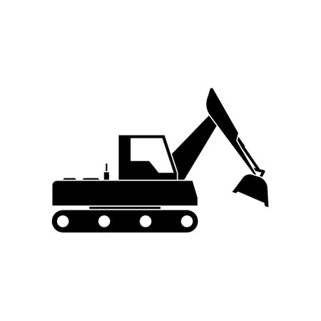 Excavator icon design template vector isolated illustrationのイラスト素材