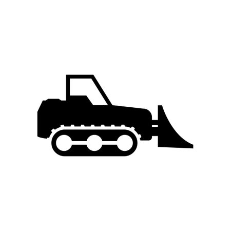 Bulldozer icon design template vector isolated illustrationのイラスト素材