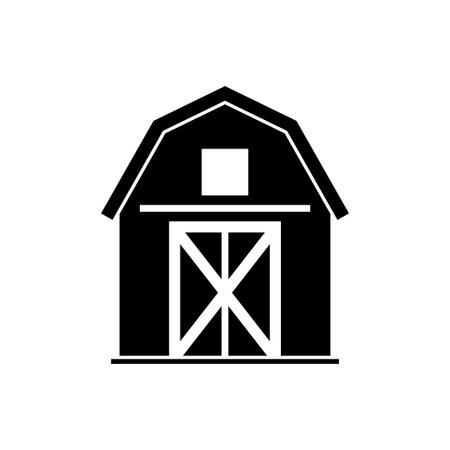 Barn silhouette icon design template vector isolatedのイラスト素材