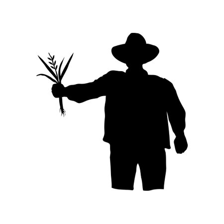 Farmer silhouette icon design template vector isolatedのイラスト素材