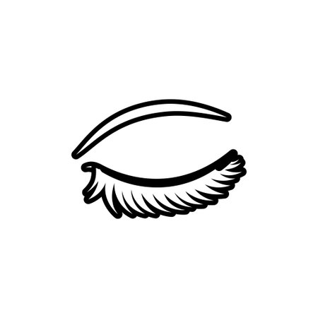 Eyelash icon design template vector isolated illustrationのイラスト素材