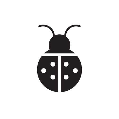Ladybug icon silhouette design template isolated illustrationのイラスト素材