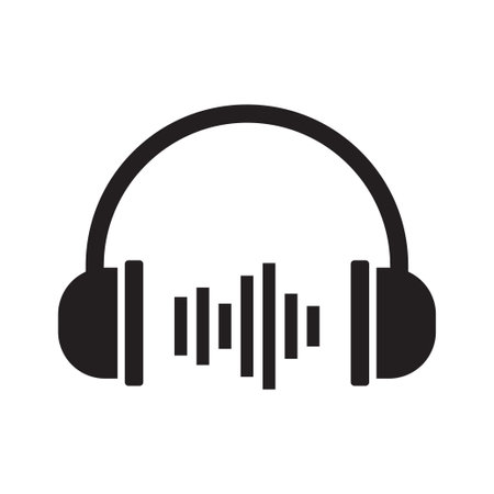 Headphone icon logo design template isolated illustrationのイラスト素材