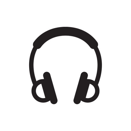 Headphone icon logo design template isolated illustrationのイラスト素材