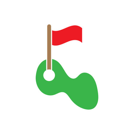 Golf tee icon logo design template isolated illustrationのイラスト素材