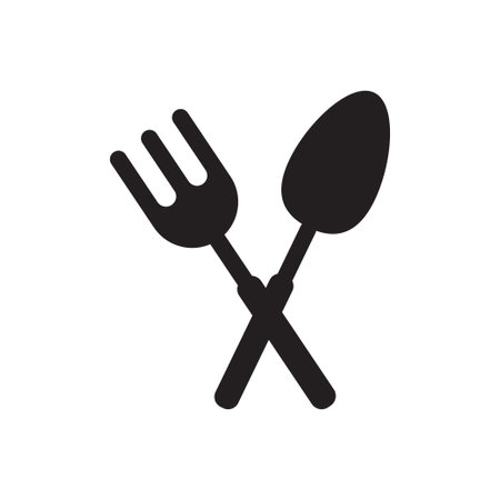 Cutlery icon logo design template isolated illustrationのイラスト素材