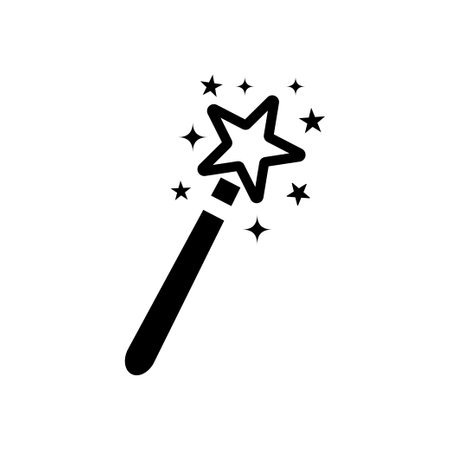 Magic wand icon logo design template isolated illustrationのイラスト素材