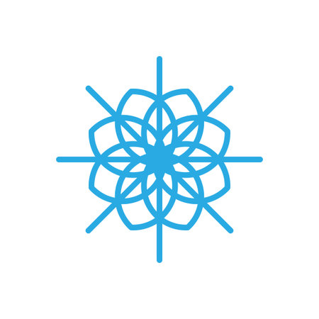 Snowflake icon logo design template isolated illustration