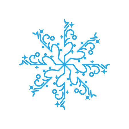 Snowflake icon logo design template isolated illustrationのイラスト素材