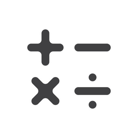 Math operation symbol icon logo design template isolatedのイラスト素材