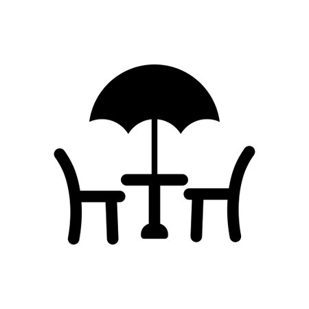 Outdoor restaurant icon logo design template isolated illustrationのイラスト素材