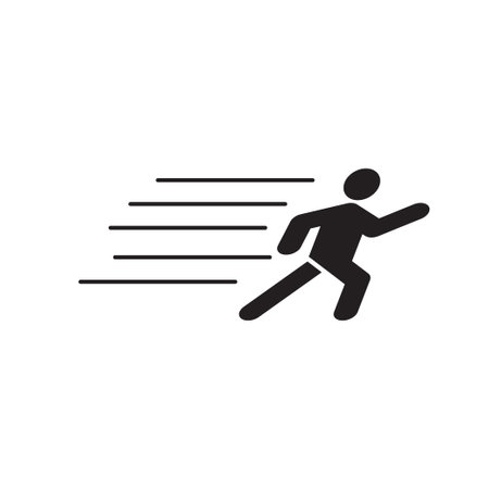 Run icon logo design template isolated illustrationのイラスト素材