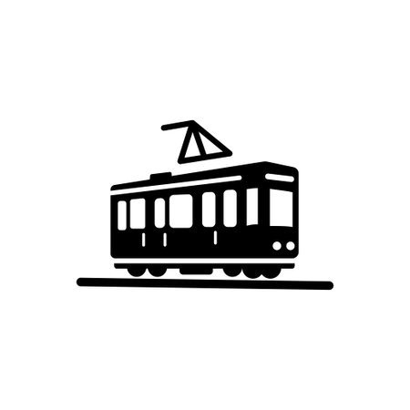 Tram icon logo design template isolated illustrationのイラスト素材