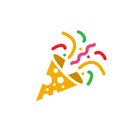 Confetti trumpet icon logo design template isolated illustrationのイラスト素材