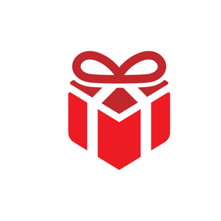 Gift box icon logo design template isolated illustrationのイラスト素材