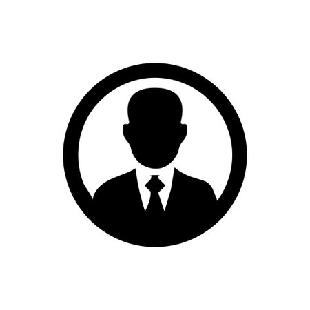 Business man icon logo design template isolated illustrationのイラスト素材
