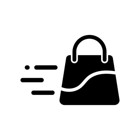 Shopping bag icon silhouette illustration isolatedのイラスト素材