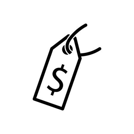 Price tag icon silhouette illustration isolatedのイラスト素材