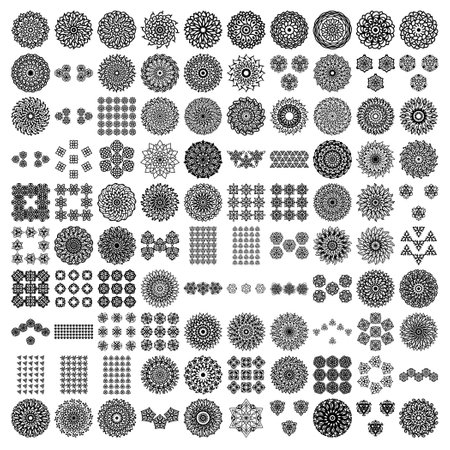 Mandala art in monochrome on whiteのイラスト素材