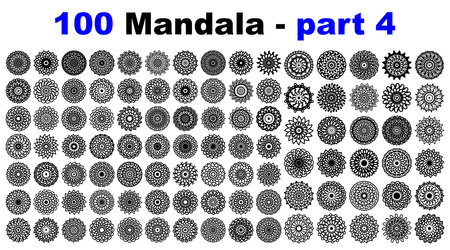 Mandala art in monochrome on whiteのイラスト素材