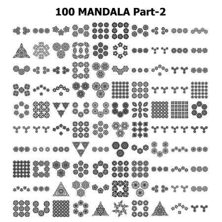 Various Pattern collections - 100. Mandala pattern set.のイラスト素材