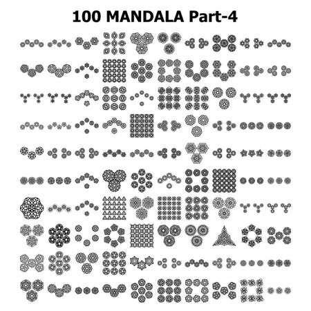 Various Pattern collections - 100. Mandala pattern set.のイラスト素材