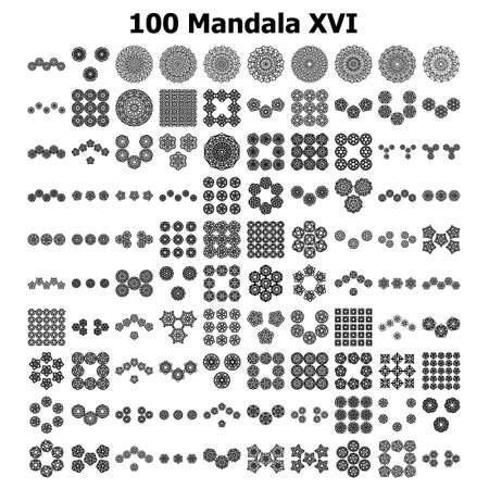 Various Pattern collections - 100. Mandala pattern set.のイラスト素材