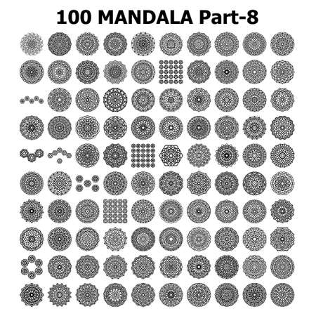 Various Pattern collections - 100. Mandala pattern set. Doodles freehandのイラスト素材
