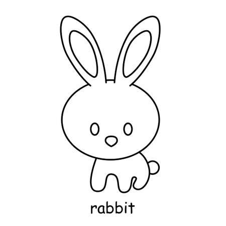 children coloring on the theme of animal vector, rabbitのイラスト素材