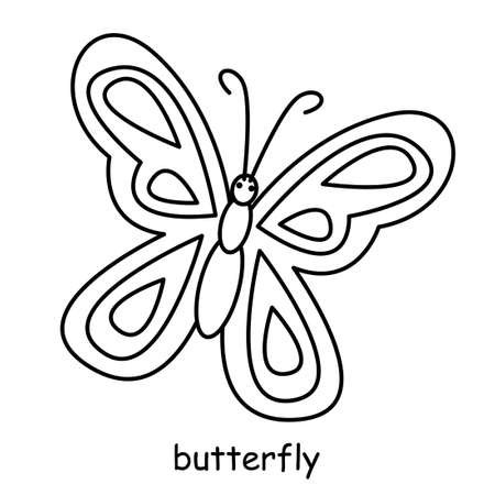children coloring on the theme of animal vector, butterfly,のイラスト素材