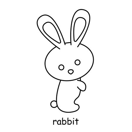 children coloring on the theme of animal vector, rabbitのイラスト素材