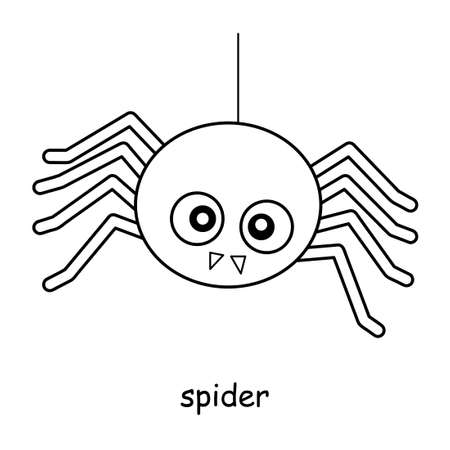 children coloring on the theme of animal vector, spiderのイラスト素材