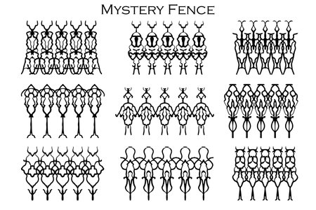 Assorted spooky cemetery fence silhouettes. Assets isolated on a white background. Scary, haunted and spooky fence elementsのイラスト素材