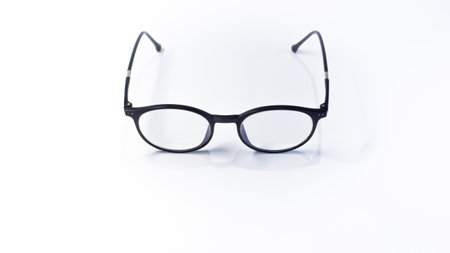 Round Reading Glasses with Slim Black Frame â€“ Isolated on White Background
