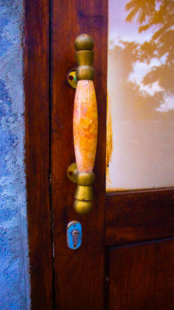 Wooden Door with Handle â Classic Interior Designの写真素材