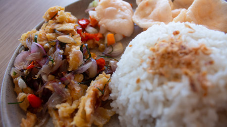 Balinese Spiced Chicken with Rice â Traditional Indonesian Cuisineの写真素材
