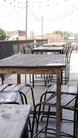 Retro Wooden Table and Chairs â Vintage Style Furniture for Interior Designの写真素材