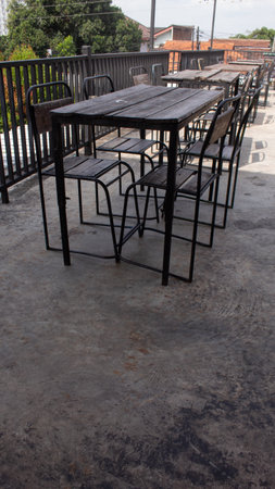 Retro Wooden Table and Chairs â Vintage Style Furniture for Interior Designの写真素材
