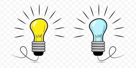 Light bulb icon isolated on transparent background. Vector illustration. Eps 10.のイラスト素材