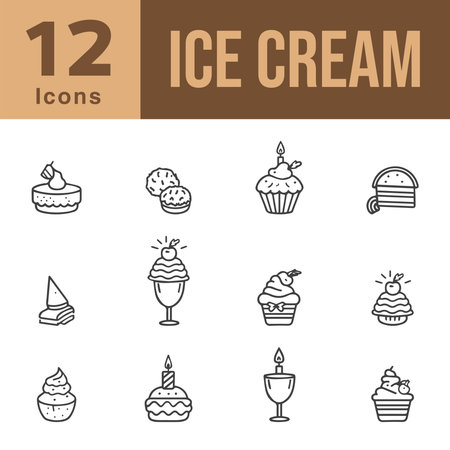 Set of ice cream icons vector illustrationのイラスト素材