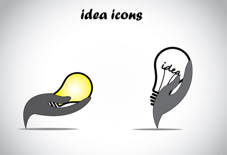 conserve energy, idea or solution concept using hand   lightbulbのイラスト素材