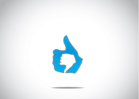 social media thumbs up like unlike dislike paired up icon symbol concept illustration artのイラスト素材